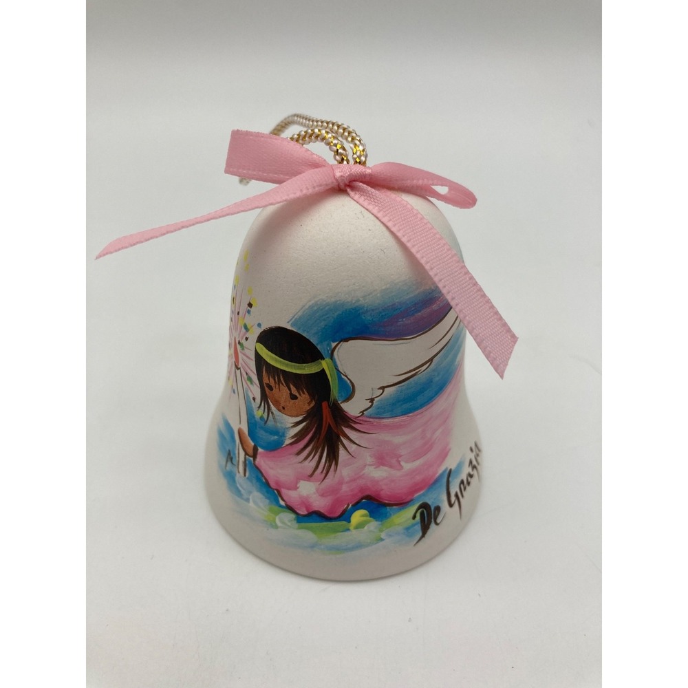 Vintage Ted DeGrazia 1987 Annual Christmas Bell Ornament Angel